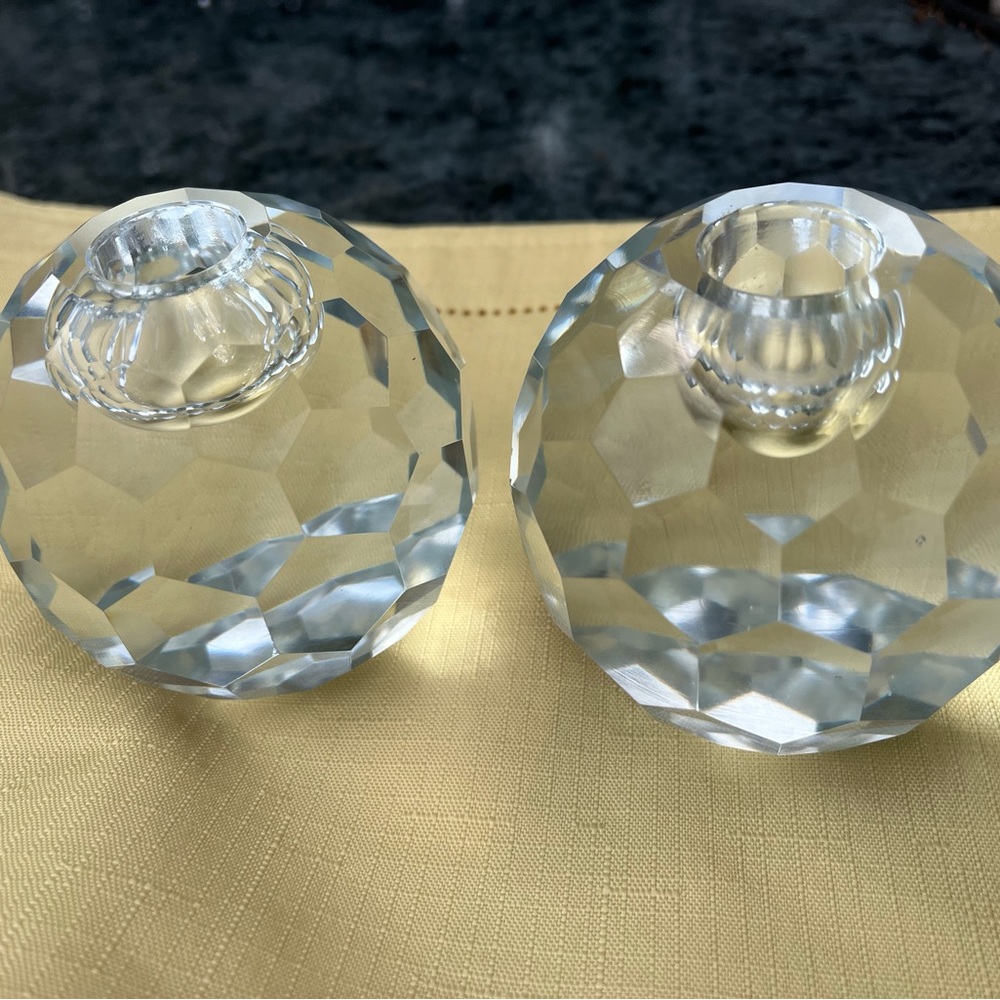 Vintage crystal candle holders